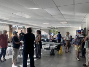 A photo of Councillor Kavanagh at her drop-in coffee chat on Monday, September 15.
